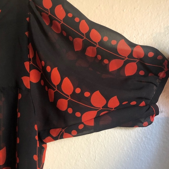 Coco and Chase Sheer Red and Black Blouse - Picture 6 of 10